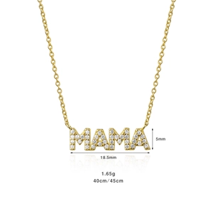 Detailed view of MAMA letter pendant with dimensions and weight measurements