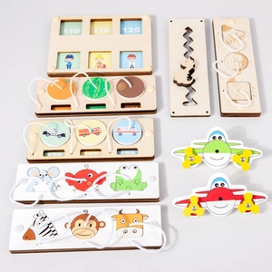 Multifunctional wooden Montessori busy board set for toddler early education learning