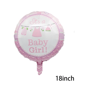 Detailed view of 18 inch pink It's a Baby Girl foil balloon for girl baby shower party