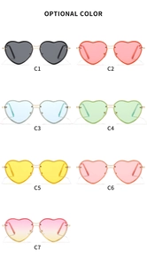 Multiple color options for heart-shaped sunglasses with stylish metal frame