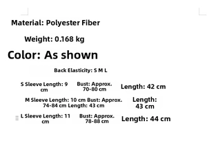 Size chart for French lace off-shoulder top showing measurements for S, M, and L sizes