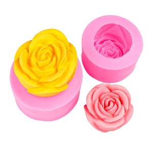 3D rose flower silicone mold for handmade aromatherapy candles and soap decorations