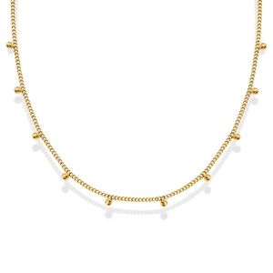 Minimalist Titanium Steel Bead Necklace For Women Simple Ball Chain Clavicle Choker Gold Plated Fashion Jewelry