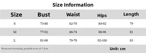 Detailed size chart for the slim fit long sleeve knitted dress with polo collar and bust measurements