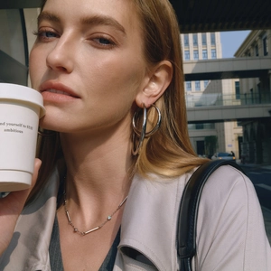 Minimalist Stainless Steel Hoop Earrings For Women Silver Polished Large Round Earrings Hypoallergenic Waterproof Jewelry