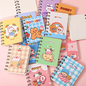Mini Spiral Notebook Pocket Notepad Portable Cute Cartoon Astronaut Animal Space Theme Stationery For Students Kids
