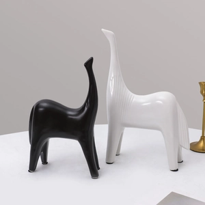 Abstrakte Pferdefigur Keramik Tierstatue Moderne Minimalistische Nordische Dekoration Für Wohnzimmer Büro Schreibtisch Ornament