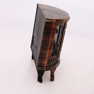 Vintage bronze electric fireplace lantern ornament for festive Christmas home decor