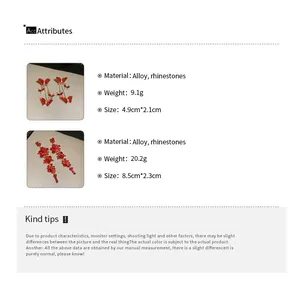 Detailed view showing weight and size measurements for butterfly tassel earrings