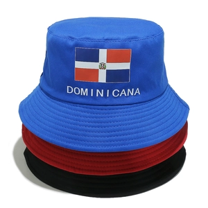 Dominican Republic Flag Bucket Hat Dominicana Print Polyester Sun Protection Summer Outdoor Fisherman Cap For Men Women