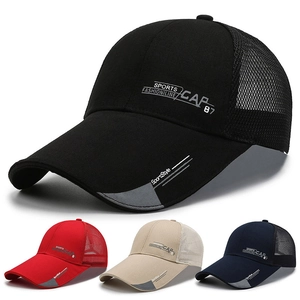 Baseball Kappe Mesh Trucker Hat Atmungsaktiv Sport Sonnenschutz Verstellbar Langer Schirm Mode Druck Für Herren Damen