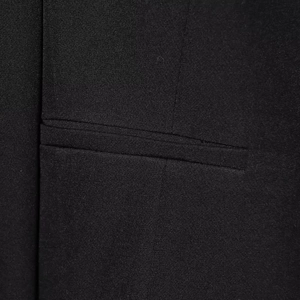French retro black cropped blazer jacket with premium golden buttons and fabric texture