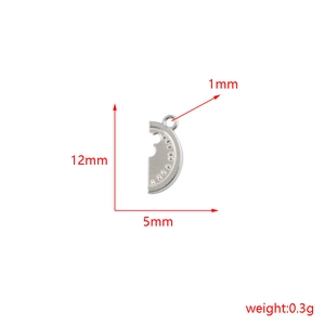 Watermelon slice pendant dimensions: 12mm height, 5mm width, 0.3g weight detail
