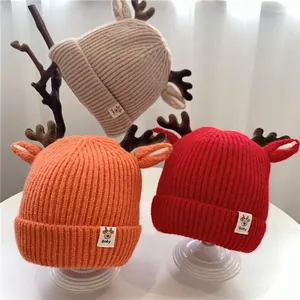 Bonnet En Tricot À Boiserie De Renne Pour Bébé Enfant Protection Des Oreilles Chaude D'hiver Pour Nourrissons