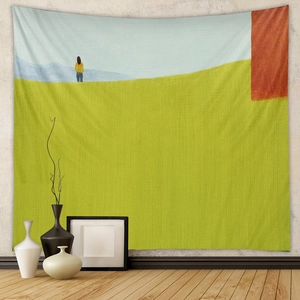 Detail showing high-quality woven texture of the Bohemian wall tapestry in a home setting
