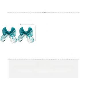 Detailed chart showing dark green lace bow earrings dimensions and material specifications