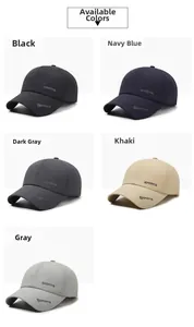 Quick-dry baseball caps in five colors with side sports embroidery detail