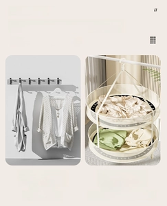 Flat dry laundry basket showing comparison between hanging deformation and flat drying