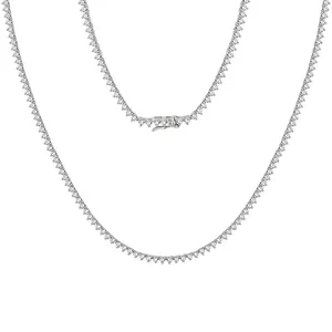 Hip Hop Luxury Copper Zirconia Tennis Necklace For Men Women Gold Silver Plated Shimmering Fashion Jewelry Party Chain