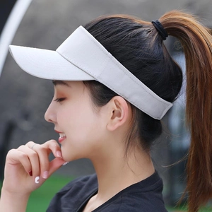 Unisex Cotton Sun Visor Hat Adjustable Wide Brim Empty Top Cap For Women Men Outdoor Sports Running Tennis Beach Sunscreen Hat