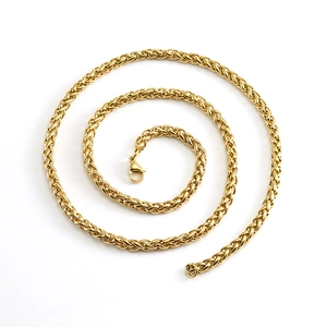 Retro hip-hop gold stainless steel dragon bone chain necklace with lobster clasp closure