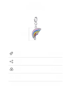Technical drawing of rainbow star pendant in 925 sterling silver with size measurements