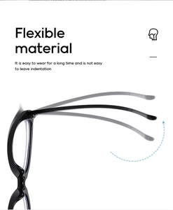 Detailed view of flexible black cat-eye glasses frame showing high elastic durability