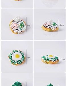 Viste dettagliate di modelli di cibo in miniatura da 4cm con texture realistica