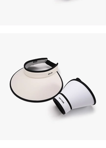 Detail showing the foldable design and breathable fabric of the wide brim sun visor hat