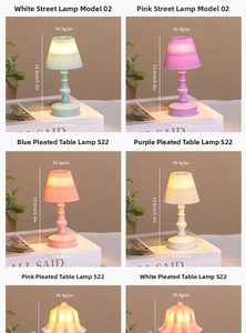 Mini lily of the valley lamp detail showing compact size 13.5cm and colorful matte finish