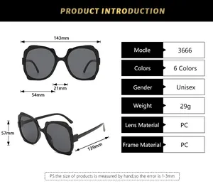 Detailed size specifications for butterfly frame sunglasses with 143mm frame width