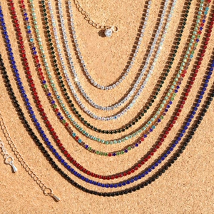 Dainty Rhinestone Tennis Necklace For Women Elegant Copper Claw Clavicle Chain Simple Adjustable Versatile Neck Jewelry