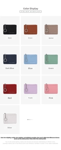 Detailed grid showing crosshatch faux leather mini wallets with zipper and key ring