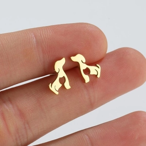 Dog Stud Earrings Stainless Steel Cute Dachshund Silhouette Minimalist Animal Jewelry For Women Girls Gift Accessories