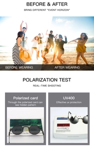 Detailed UV400 and polarization test for retro round steampunk polarized sunglasses