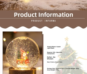 Vue détaillée d'une veilleuse de Noël en cristal vintage avec dimensions et détails