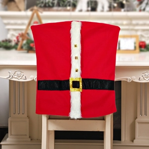 Housse de chaise Père Noël rouge avec ceinture pour décoration de salle à manger festive