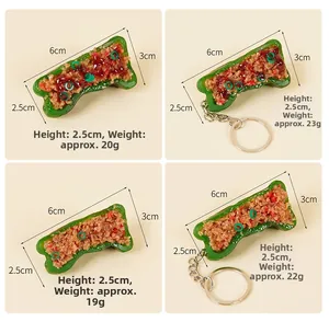Detailed macro view of PVC green pepper stuffed meat model showing texture and dimensions