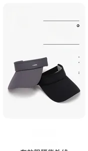 Detail of adjustable sun visor with UPF50+ protection in black and grey colors