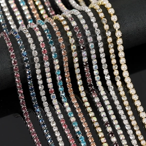 Assorted colorful rhinestone and pearl nail art metal chains for creative manicure design