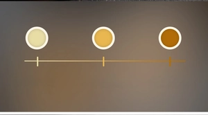 Infographic showing three tea soup color gradients for cat persimmon glass cup