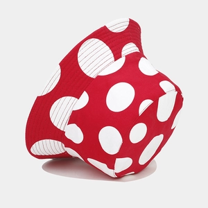 Fun red and white mushroom pattern reversible bucket hat, sun protection outdoor cap