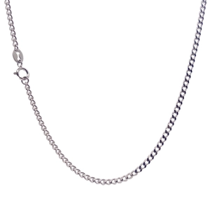 Detailed macro view of S925 sterling silver curb chain with secure spring clasp closure