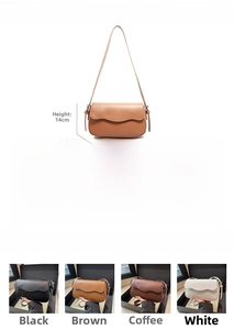 Detailed size chart for the minimalist PU leather shoulder bag with dimensions and specs