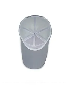 Detailed interior view of breathable mesh baseball cap with six-panel seam construction