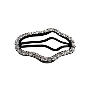 Black cloud-shaped BB hair clip with sparkling rhinestones and hollow alloy design
