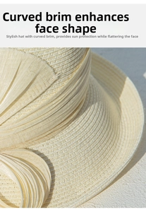 Détail du tissage du chapeau en paille de soie et lin avec bordure repliée