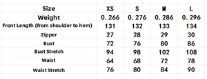 Detailed size guide table for women's texture crepe midi dress showing measurements