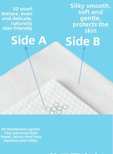 Dual-sided disposable towel with 3D pearl texture and smooth finish, fluorescent-free