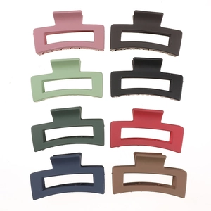 Matte rectangular hair claw clips set of 8 colorful non-slip hair catch for thick hair daily styling